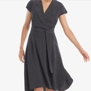 MM Lafleur Aurelia Dress Diagonal Stripes Navy Size 8 Women's
